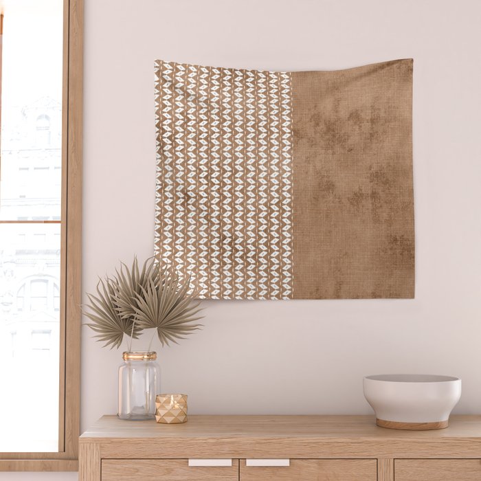 Two Toned Tan Texture Wall Tapestry Gallery Image 2