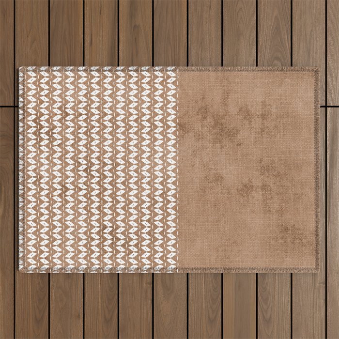 Two Toned Tan Texture Outdoor Rug Gallery Image 1