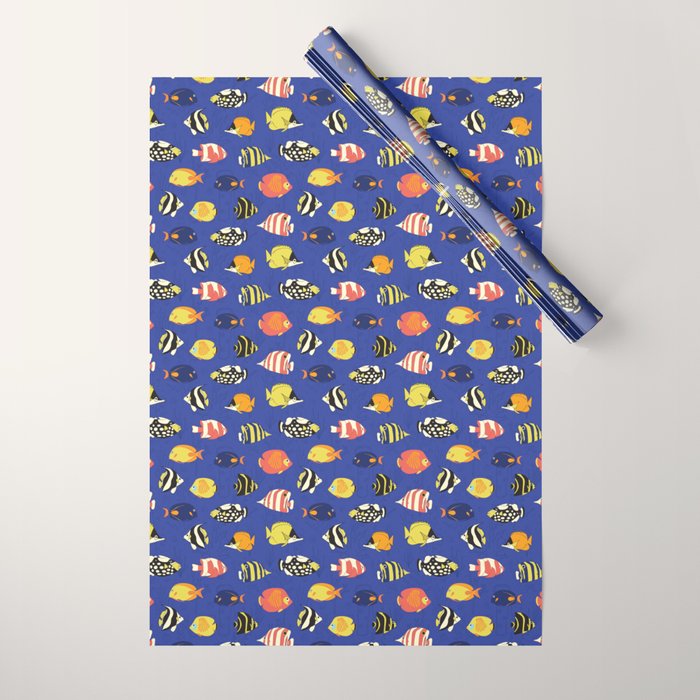 Exotic School Of Reef Fish Wrapping Paper Gallery Image 1