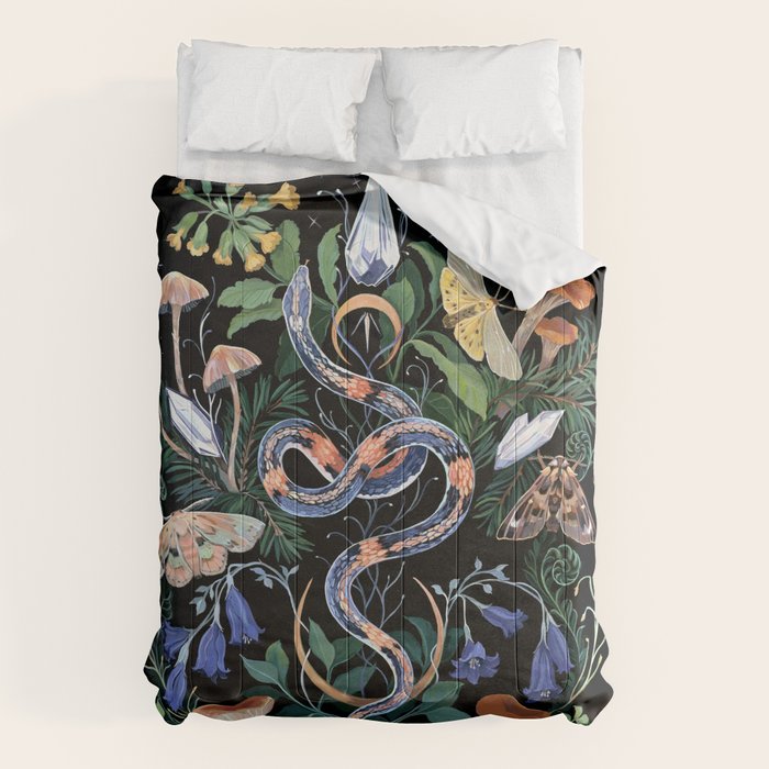 Mushroom Snake Crystals Garden Comforter Gallery Image 6