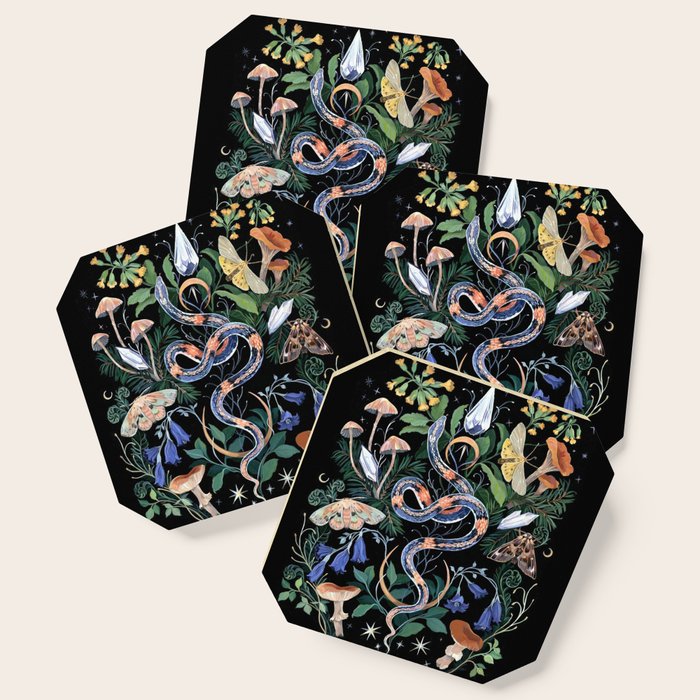 Mushroom Snake Crystals Garden Coaster Gallery Image 1