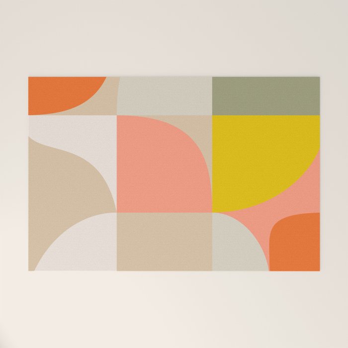 Shapes abstract pastel II Welcome Mat Gallery Image 1