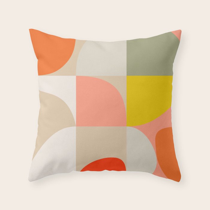 Shapes abstract pastel II Throw Pillow Gallery Image 6