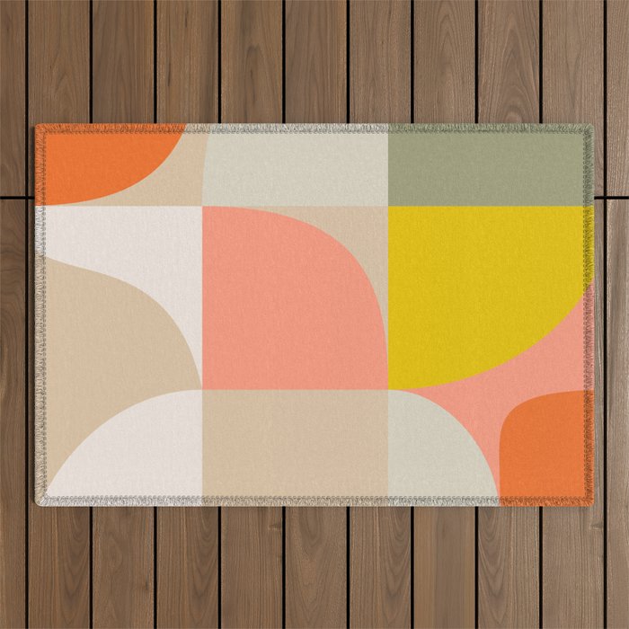 Shapes abstract pastel II Outdoor Rug Gallery Image 1