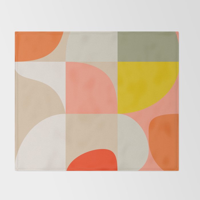 Shapes abstract pastel II Throw Blanket Gallery Image 2