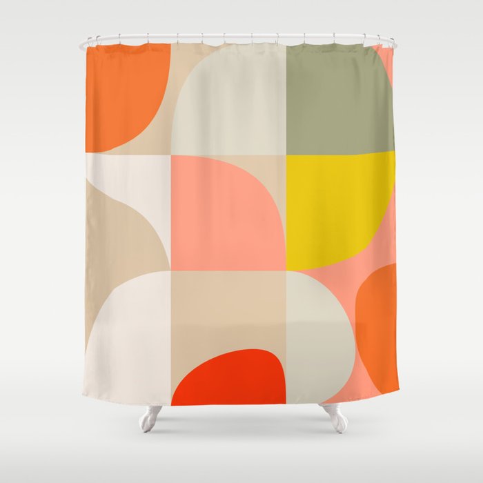 Shapes abstract pastel II Shower Curtain Gallery Image 1