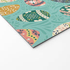 Floral Easter Eggs - Aqua Welcome Mat Gallery Image 2