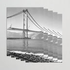 Construction of the Golden Gate Bridge, 1935, San Francisco Bay black and white photograph Wrapping Paper Gallery Image 3