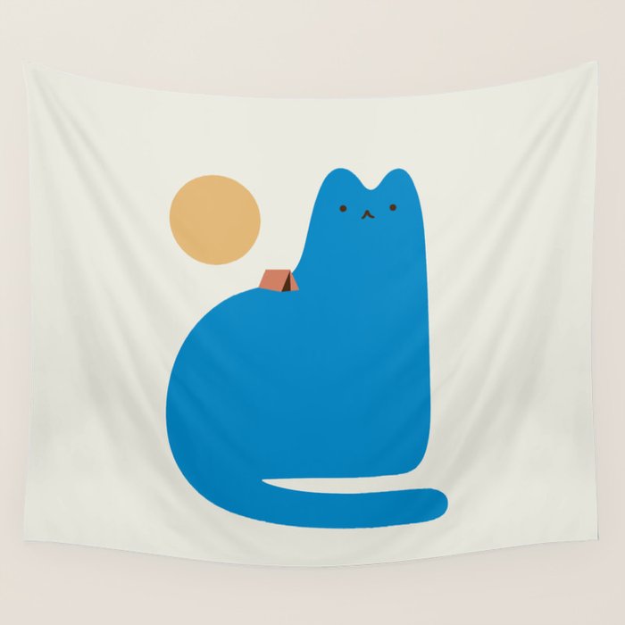 Cat Landscape 118B: Purrfect Campsite B Wall Tapestry Gallery Image 1