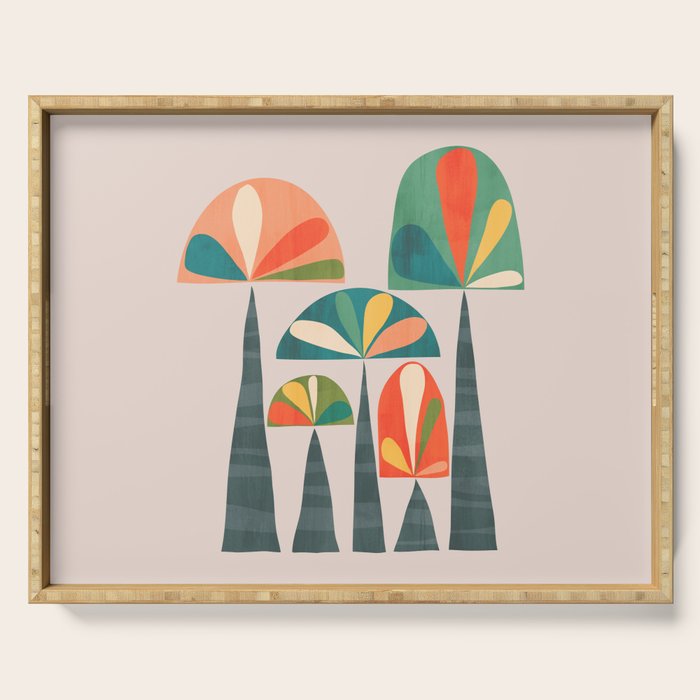 Quirky retro palm trees Serving Tray Gallery Image 1