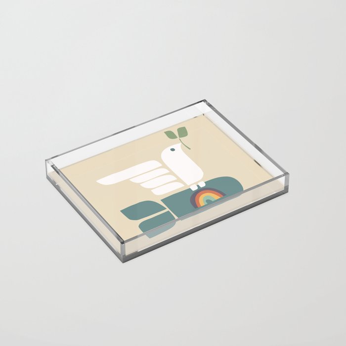 Peace dove and rainbow bomb Acrylic Tray Gallery Image 2