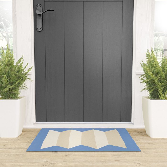 Geometric Vase - White Ivory on Light Blue Welcome Mat Gallery Image 3