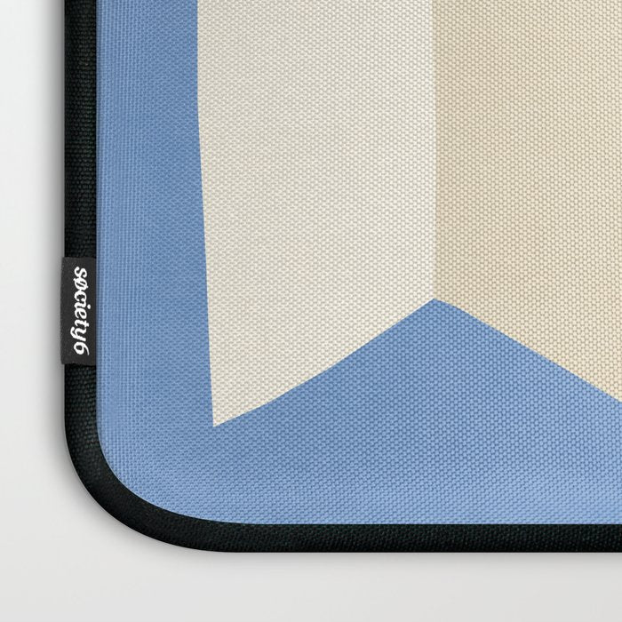 Geometric Vase - White Ivory on Light Blue Laptop Sleeve Gallery Image 3