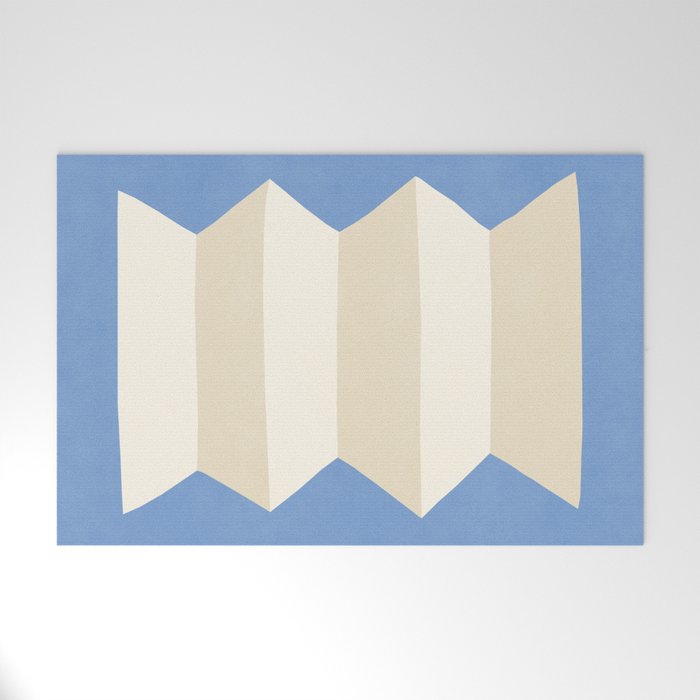 Geometric Vase - White Ivory on Light Blue Welcome Mat Gallery Image 1