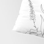 Small Wildflowers Minimalist Line Art Pillow Sham Gallery Image 4