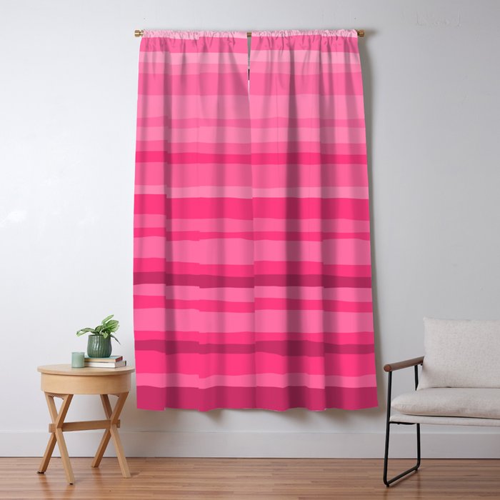 Pinkshades Serrate Stripes Irregular Vertical Stripe Pattern in Pink Tones Window Curtain Gallery Image 5