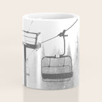 Chairlift Abyss // Black and White Chair Lift Ride to the Top Colorado Mountain Artwork Coffee Mug Gallery Image 4