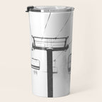 Chairlift Abyss // Black and White Chair Lift Ride to the Top Colorado Mountain Artwork Travel Mug Gallery Image 3