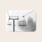 Chairlift Abyss // Black and White Chair Lift Ride to the Top Colorado Mountain Artwork Bath Mat Gallery Image 1