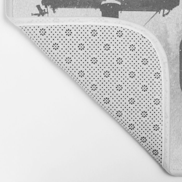 Chairlift Abyss // Black and White Chair Lift Ride to the Top Colorado Mountain Artwork Bath Mat Gallery Image 2