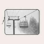 Chairlift Abyss // Black and White Chair Lift Ride to the Top Colorado Mountain Artwork Laptop Sleeve Gallery Image 1