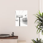 Chairlift Abyss // Black and White Chair Lift Ride to the Top Colorado Mountain Artwork Poster Gallery Image 2