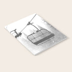 Chairlift Abyss // Black and White Chair Lift Ride to the Top Colorado Mountain Artwork Notebook Gallery Image 2