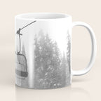 Chairlift Abyss // Black and White Chair Lift Ride to the Top Colorado Mountain Artwork Coffee Mug Gallery Image 1