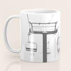 Chairlift Abyss // Black and White Chair Lift Ride to the Top Colorado Mountain Artwork Coffee Mug Gallery Image 3