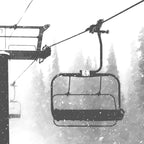 Chairlift Abyss // Black and White Chair Lift Ride to the Top Colorado Mountain Artwork Coffee Mug Gallery Image 2