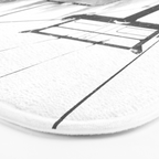 Chairlift Abyss // Black and White Chair Lift Ride to the Top Colorado Mountain Artwork Bath Mat Gallery Image 3