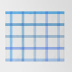 Retro Tonal Pastel Blue Coastal Check Pattern Throw Blanket Gallery Image 2