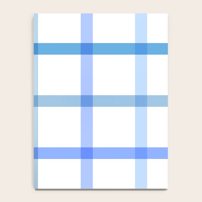 Retro Tonal Pastel Blue Coastal Check Pattern Notebook Gallery Image 4