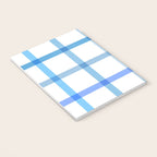 Retro Tonal Pastel Blue Coastal Check Pattern Notebook Gallery Image 3