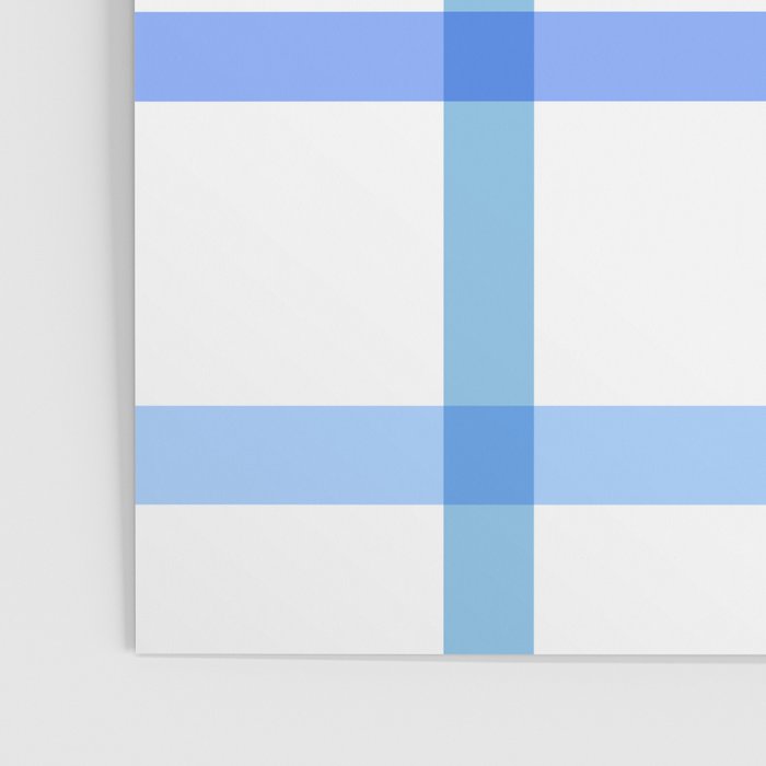 Retro Tonal Pastel Blue Coastal Check Pattern Poster Gallery Image 3