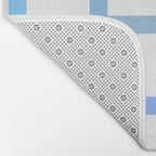 Retro Tonal Pastel Blue Coastal Check Pattern Bath Mat Gallery Image 2