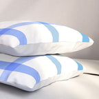 Retro Tonal Pastel Blue Coastal Check Pattern Pillow Sham Gallery Image 3