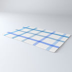 Retro Tonal Pastel Blue Coastal Check Pattern Rug Gallery Image 3