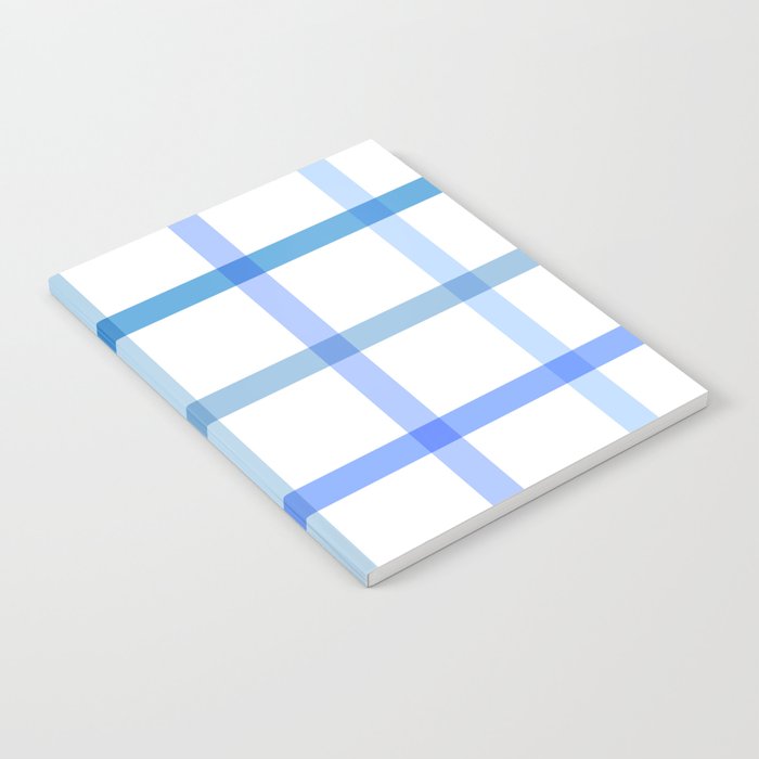 Retro Tonal Pastel Blue Coastal Check Pattern Notebook Gallery Image 2
