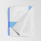 Retro Tonal Pastel Blue Coastal Check Pattern Throw Blanket Gallery Image 3