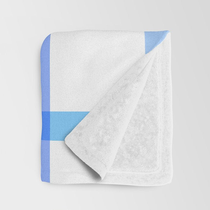 Retro Tonal Pastel Blue Coastal Check Pattern Throw Blanket Gallery Image 3