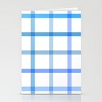 Retro Tonal Pastel Blue Coastal Check Pattern Stationery Card Gallery Image 2