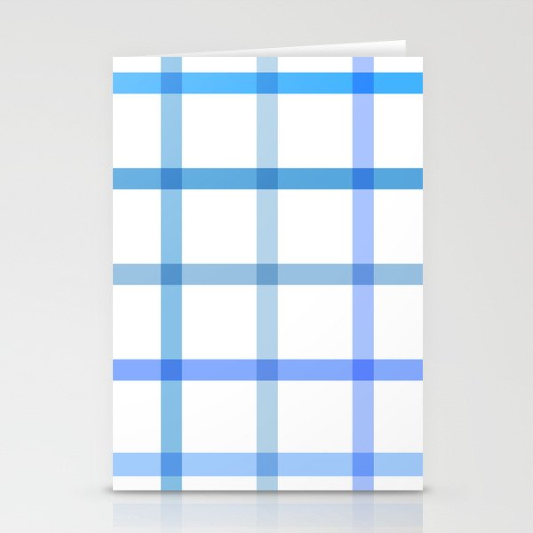 Retro Tonal Pastel Blue Coastal Check Pattern Stationery Card Gallery Image 2