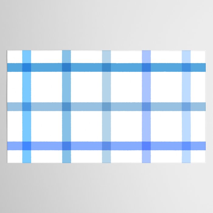 Retro Tonal Pastel Blue Coastal Check Pattern Tablecloth Gallery Image 2