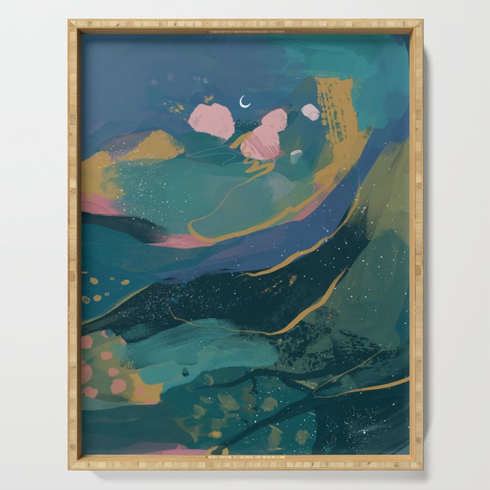 "You Are Worthy" Midnight Background Serving Tray Gallery Image 1