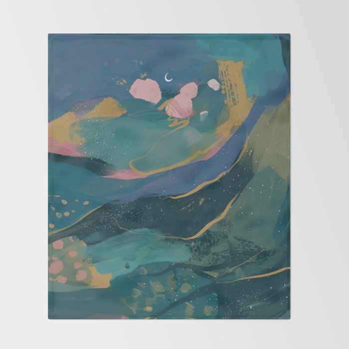 "You Are Worthy" Midnight Background Throw Blanket Gallery Image 2