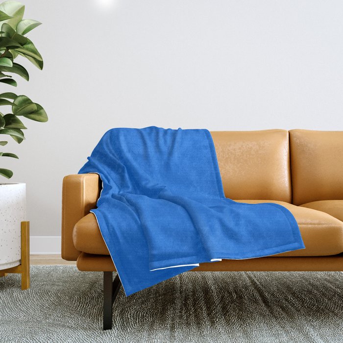 Maximal Blue Solid Color Throw Blanket Gallery Image 1