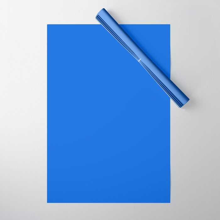 Maximal Blue Solid Color Wrapping Paper Gallery Image 1