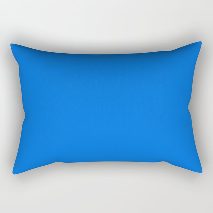 Maximal Blue Solid Color Rectangular Pillow Gallery Image 2