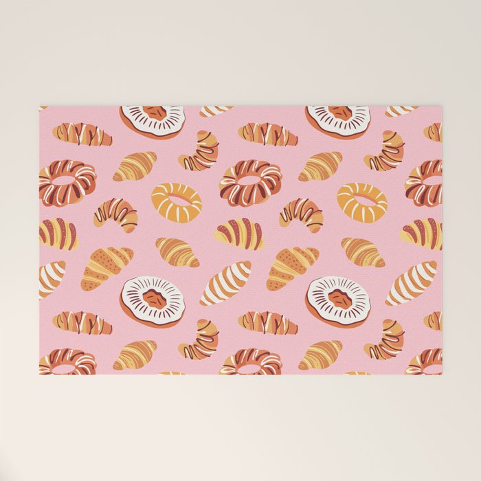 Vintage sweet bakery pastry food art pattern Welcome Mat Gallery Image 1